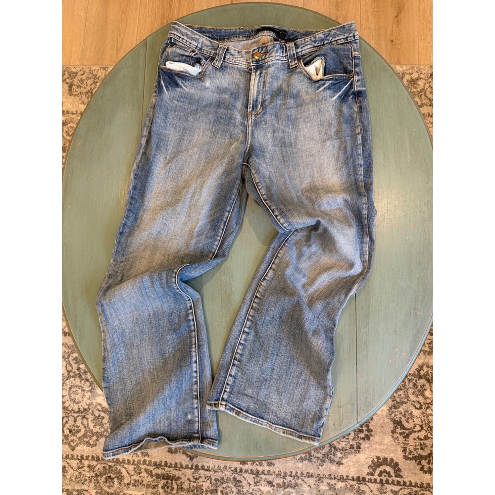 Venezia Blue Jeans Womens 16 Medium Wash Straight Leg Sequin Back Pocket Stretch